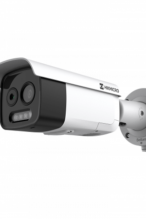 HIKMICRO Cámara Bala IP Térmica y Óptica Dual / Análisis de Video (VCA 3.0) para Protección Perimetral / Detección de Incendios y Fumar / Medición de Temperatura -20°C a 150°C