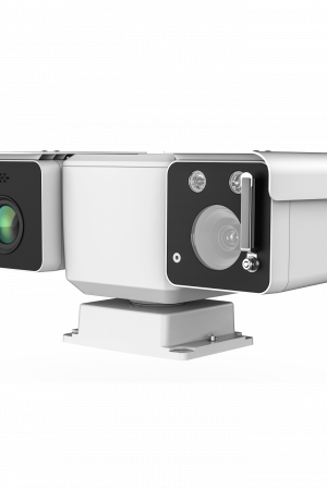 Mini Punta de Poste IP Dual / Térmica 25 mm (384 X 288) + Óptico 32X (4 Megapixel) / 800 mts IR / IP66 / Detección de Temperatura / microSD
