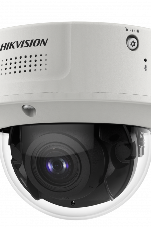 Domo IP 8 Megapixel / Lente Mot. 2.8 a 12 mm /  DARKFIGHTER / WDR 120 dB / IK10 / 30 mts IR / Conteo Facial / Detección Facial / Interior / PoE / Búsqueda por Atributos / Micrófono Integrado / Micro SD