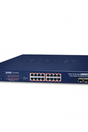 Switch No Administrable PoE+ Extender, Aislamiento VLAN de 16 Puertos Gigabit +, 2 Combo TP/SFP y Pantalla