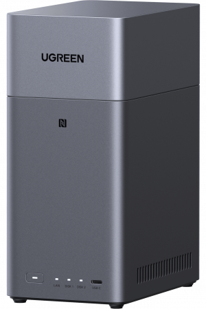 NAS UGREEN NASync DH2300 / Procesador RK3576 / 4GB  / 32GB eMMC / 2 Bahías SATA / JBOD-Basic-RAID 0-RAID 1 / Puerto HDMI 4K / 1 GbE / USB 3.2 Gen 1 Type-C / Detección NFC